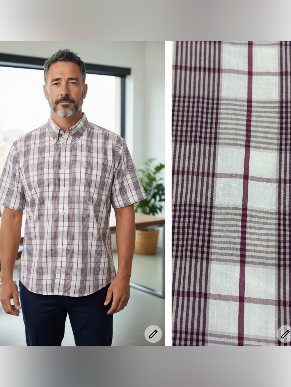 Burberry London Plaid Button Down Short Sleeve Shirt Size XL 100% Cotton Vintage